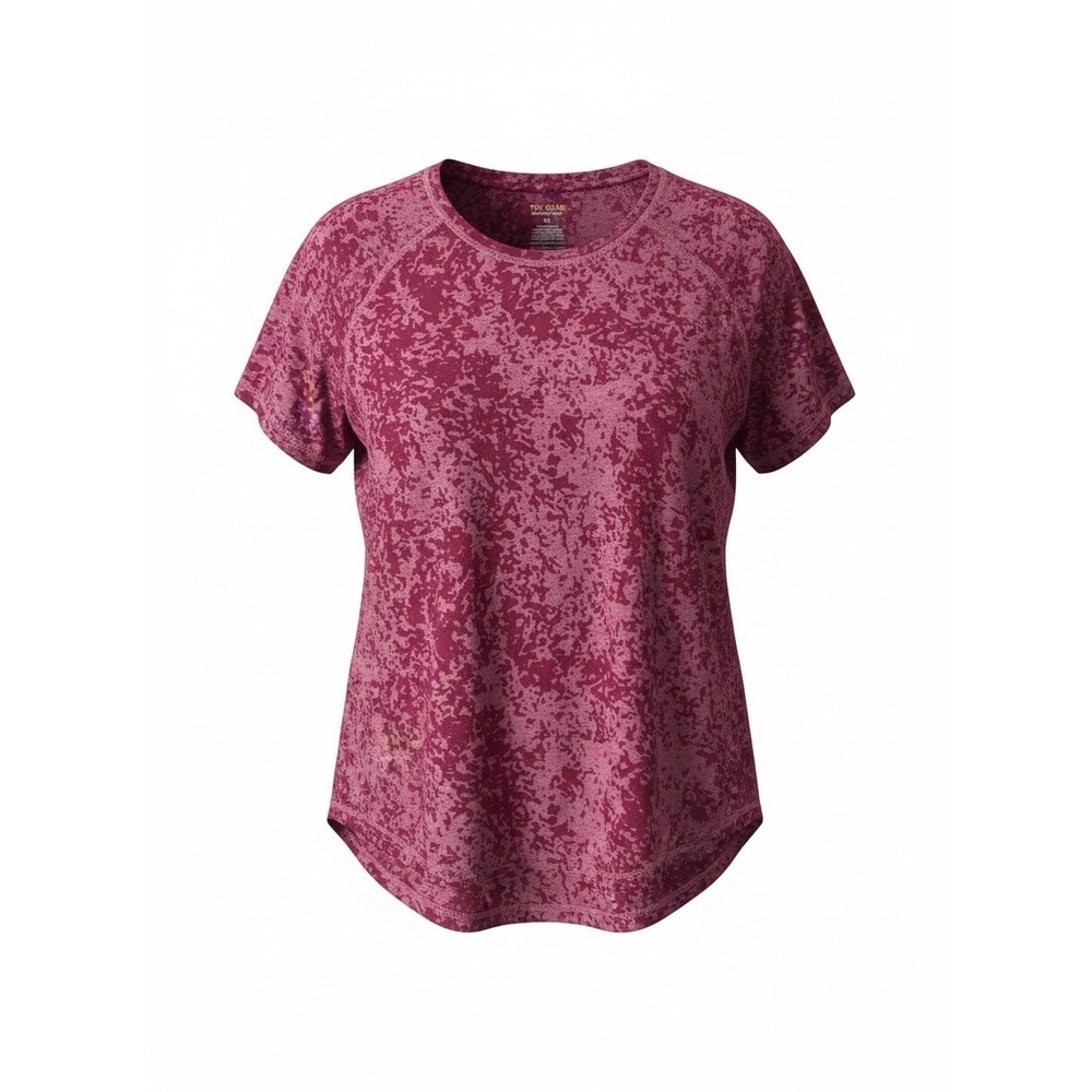 Tek Gear Essential Gear Womens XL Pink Purple Space Dye Short Sleeve Active Tee